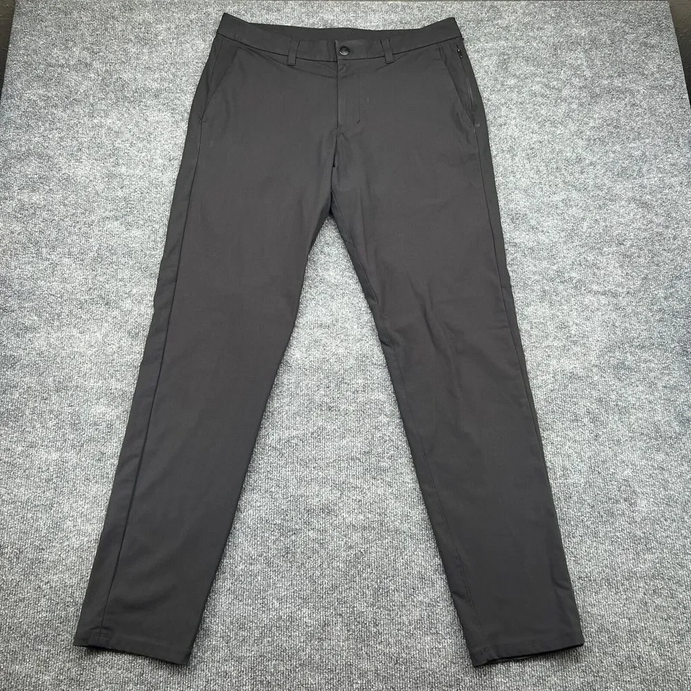 Lululemon Men's Commission Slim Fit Pants Warpstreme Obsidian Size 34x32 LM5ADBT